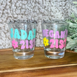 Personalized 21st birthday shot glasses, 21st birthday party favors –  Factory21 Store