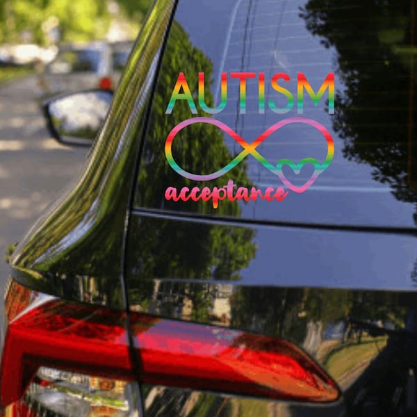 Autism Acceptance Decal, Autism Car Decal, Autism Infinity Symbol Decal, Autism Sticker for Car, Autism Heart Decal, Autism Awareness Month