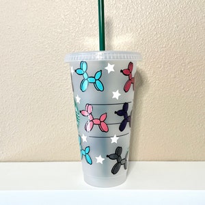 Balloon Dog Starbucks Cup, Balloon Dog Cup, Dog Starbucks Cup, Personalized Starbucks Cup, Balloon Animals Gift, Personalized Gift for Her image 2