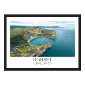 Dorset Print | Dorset Travel, England Art, Lulworth Cove Beach, Travel Poster, England Print, Wall Décor, Travel Gift, England Poster