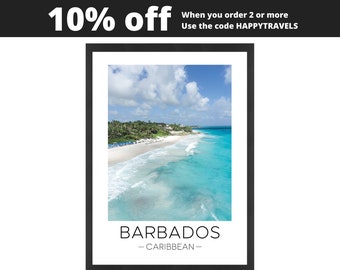 Barbados Print | Barbados Travel, Barbados Wall Art, Caribbean Beach Travel Poster, Travel Gift, Wall Décor, Photography, Wanderlust Gift