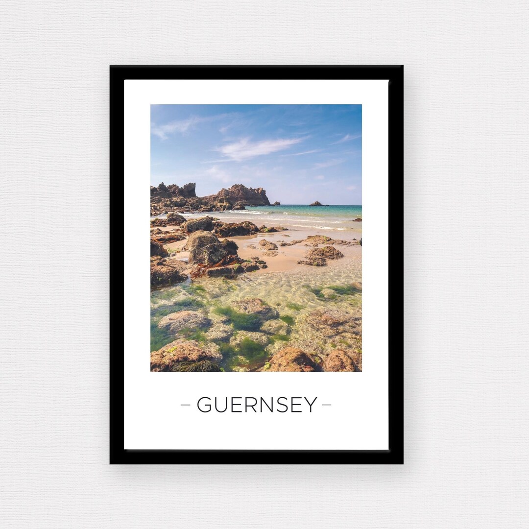 Guernsey Print Guernsey Poster, Guernsey Beach Poster, Channel Islands