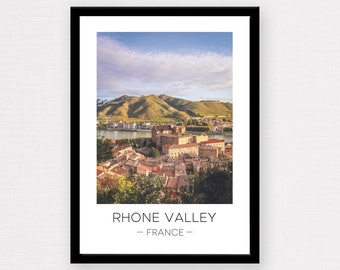 Rhone Valley Print | Rhone Valley Travel, Rhone Valley Wall Art, Poster, France Print, Tournon, Tain-l'Hermitage, Photograph, Travel Gift