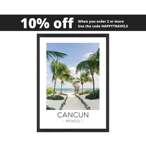 Cancun Map Print Poster Wall Art Mexico Gift Cancun City Map Etsy