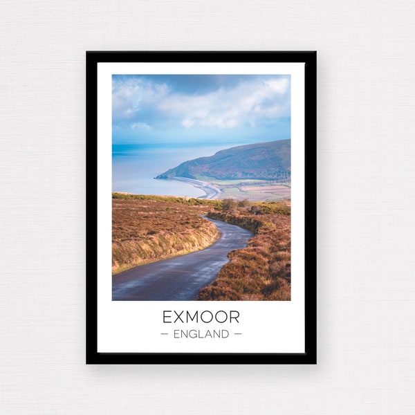 Exmoor National Park | Exmoor Print, Exmoor Travel, Somerset, England, UK, Road, Road Trip, Travel Gift, Travel Present, Travel Print