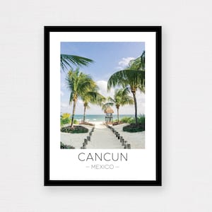 Cancun Print | Cancun Travel Poster, Cancun Wall Art, Mexico Print, Wall Décor, Cancun Beach, Mexico Travel Gift, Paradise Beach, Vacation