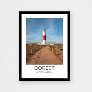 Dorset Print | Dorset Travel, England Wall Art, Portland Bill Lighthouse Print, English Lighthouse Poster, Wanderlust Gift, Travel Gift