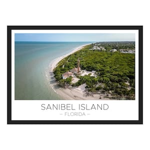 Sanibel Island Print | Sanibel Lighthouse, Florida Travel Poster, Florida Wall Art, Travel Gift, Décor, Wanderlust Gift, Fort Myers, Beach