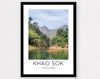 Khao Sok Print | Khao Sok Travel, Khao Sok Thailand Wall Art, Thailand Print, Travel Poster, Wall Décor, Wanderlust Gift, Thailand Gift