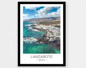 Lanzarote Print | Lanzarote Travel Poster, Lanzarote Beach, Lanzarote Wall Art, Punta Mujeres, Travel Gift, Wanderlust Gift, Canary Islands