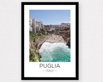 Puglia Druck | Apulien Reise, Italien Wandkunst, Puglia Poster, Italien Druck, Polignono a Mare, Reiseplakat, Dekoration, Fotografie, Reise Geschenk,