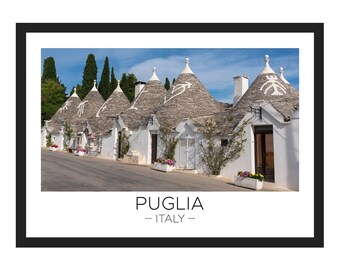 Puglia Print | Alberobello Print, Alberobello Poster, Puglia Italy, Alberobello Art, Puglia Art, Italy Art, Travel Poster, Gift, Décor