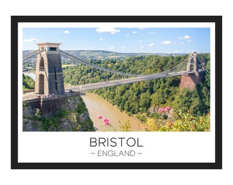 Bristol Print | Bristol City, Bristol England, England, UK, Travel Gift, Travel Present, Travel Print, Wall Décor, Clifton Suspension Bridge