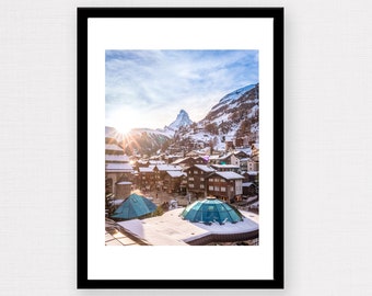 Switzerland Print | Matterhorn, Zermatt, Zermatt Poster, Switzerland Photo, Travel Poster, Travel Gift, Wall Décor, Wanderlust Gift, Alps