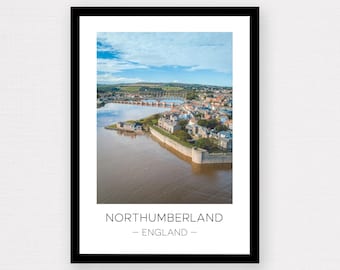 Northumberland Print | Northumberland Poster, Berwick Upon Tweed Print, England Landscape, Travel Gift, Wall Décor, England Gift, Poster