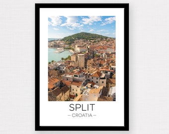 Split Kroatien Poster | Split Kroatien Reise Poster, Split Poster, Kroatien Druck, Kroatien Sonnenuntergang, Dekoration, Fotografie, Fernweh Reise Geschenk