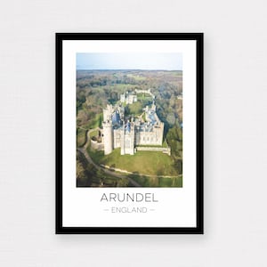 Arundel Print | Arundel Poster, English Castle Wall Art, South Downs England, Sussex, Travel Gift, Wall Décor, England Gift, Travel Lover