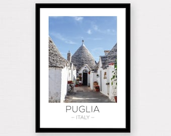 Puglia Print | Puglia Travel, Italy Wall Art, Puglia Poster, Italy Print, Alberobello, Trulli, Travel Poster, Décor, Photograph, Travel Gift