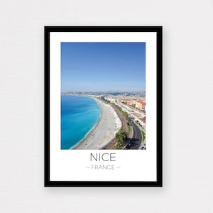 Impresión de Niza, Francia / Impresión de Niza, Póster de viaje a Francia, Viajes a Francia, Costa Azul, Playa de Francia, Arte mural, Impresión de Francia, Decoración de pared, Foto