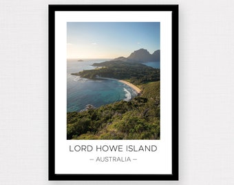 Island Print | Lord Howe Island, Lord Howe Island Wall Art, Australia, Australia Print, Travel Poster, Travel Gift, Wall Décor