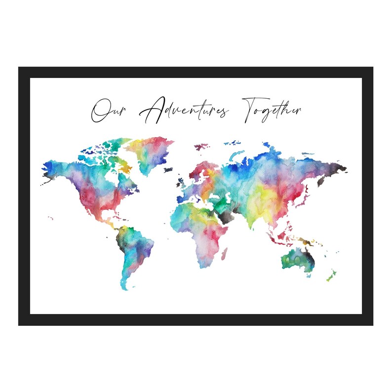 Our Adventures Together Map Print | Travel Map Poster, Vintage Map ...