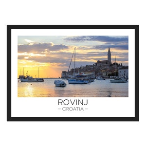 Rovinj Print | Rovinj Poster, Croatia Print, Croatia Poster, Croatia Art, Travel Poster, Travel Gift, Colourful Print, Gift, Sailing, Sunset