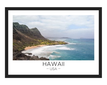 Hawaii Print | Hawaii Travel, Hawaii Art, Hawaii Poster, Hawaii Art, Hawaii Photograph, Oahu, USA, Travel Poster, Travel Gift, Wall Décor