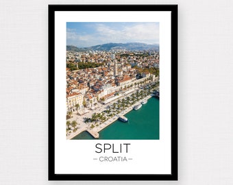 Split Croatia Print | Split Croatia Travel Poster, Split Poster, Croatia Print, Croatia Drone, Décor, Photograph, Wanderlust Travel Gift