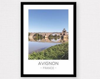 Stampa di Avignone / Viaggio ad Avignone, Arte murale di Avignone, Poster della Provenza, Stampa della Francia, Pont d'Avignon, Ponte, Decorazione, Fotografia, Regalo di viaggio