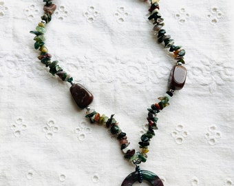 Vintage 1990s Handmade Agate Necklace