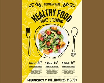 Restaurant Flyer Etsy