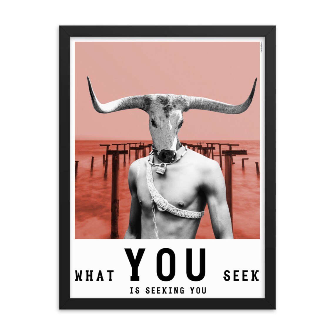 Artwork framed poster Bull art prints Contemporary wall art Etsy