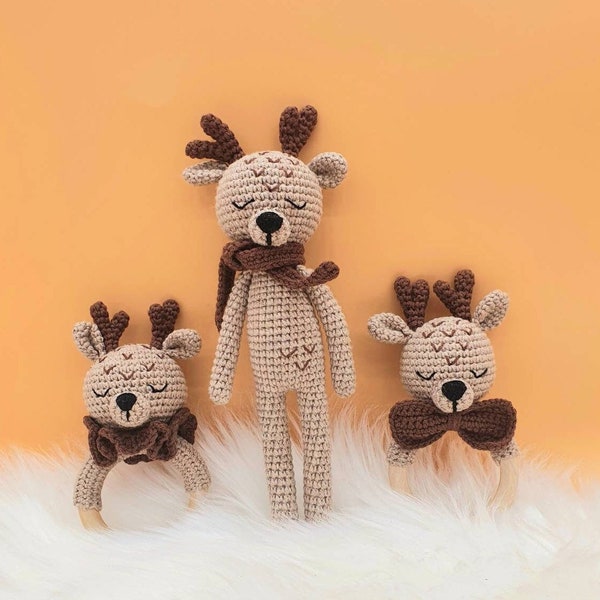 Amigurumi, cuddly toy, crocheted, deer, reindeer, cuddly toy baby