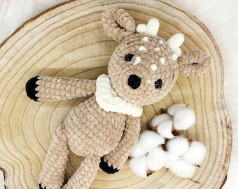 Crocheted deer, amigurumi, cuddly toy, handmade, gift, birth, birthday, baby