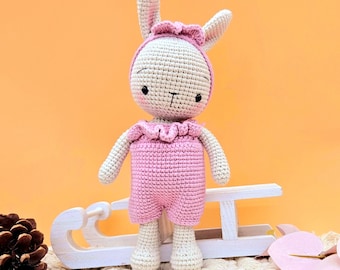 Handmade Amigurumi Crochet Bunny – Perfect for Easter – Selectable Colors Pink & Purple