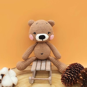 crocheted teddy bear amigurumi handmade great birthday gift + ready to ship