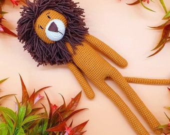 Crochet lion amigurumi peluche fait main cadeau naissance anniversaire