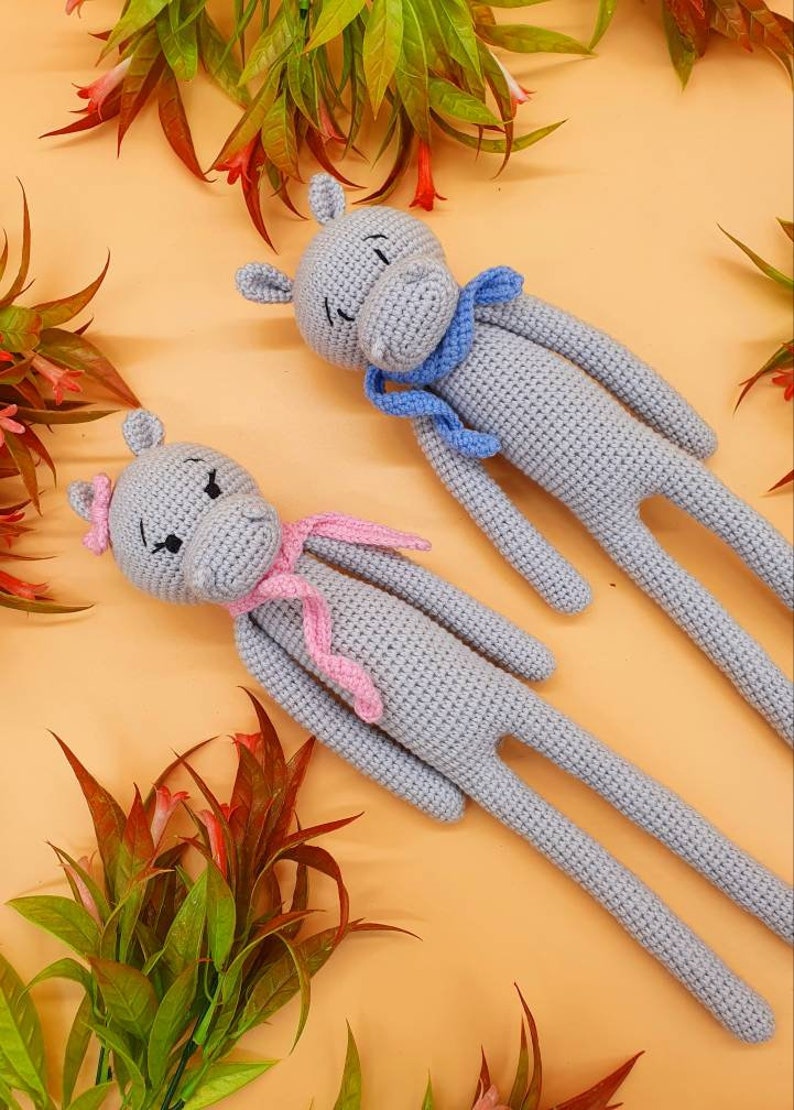 Cuddly toy Amigurumi crocheted hippo Baby Newborn Hippo Bild 2