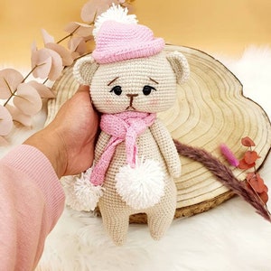 gehäkelter Teddy Bär Handgefertigt Kuscheltier tolles Geschenk zum Geburtstag+ sofort lieferbar