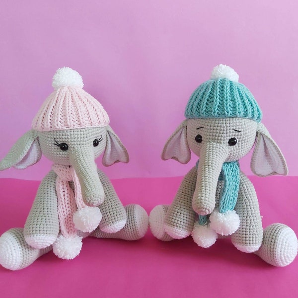 Amigurumi elephant crochet cuddly toy crocheted children's gift