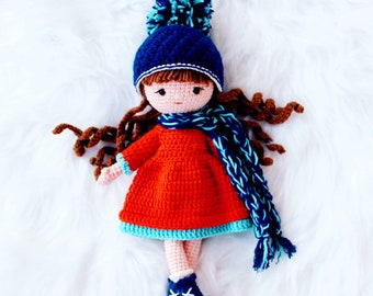 Amigurumi Girl Doll Crocheted Doll Crochet Doll Handmade Gift Kids Gift Birthday Deco Crocheted Birthday Gift