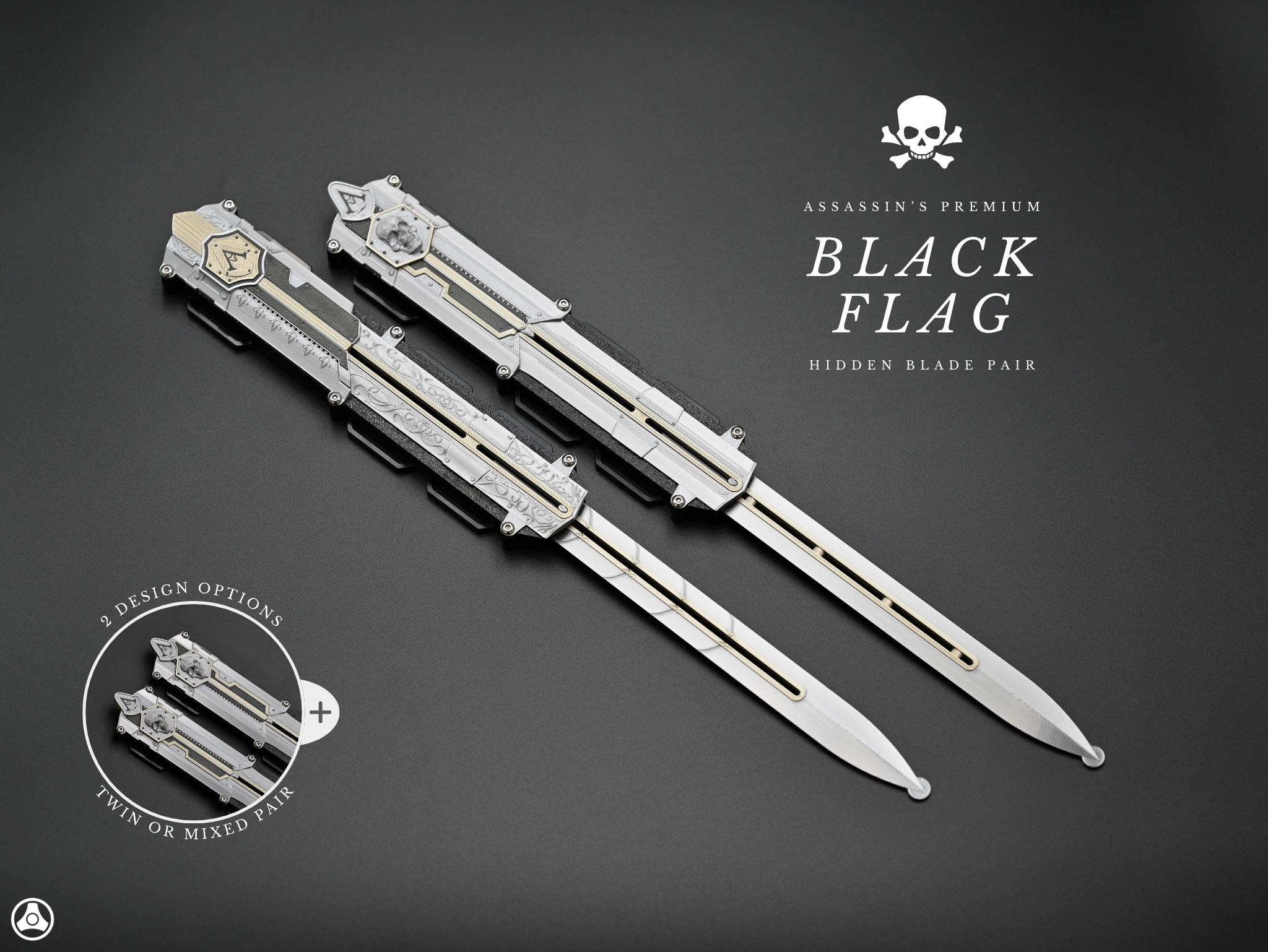 V2 Assassin's Black Flag Edward Kenway Hidden Blade Pair Premium