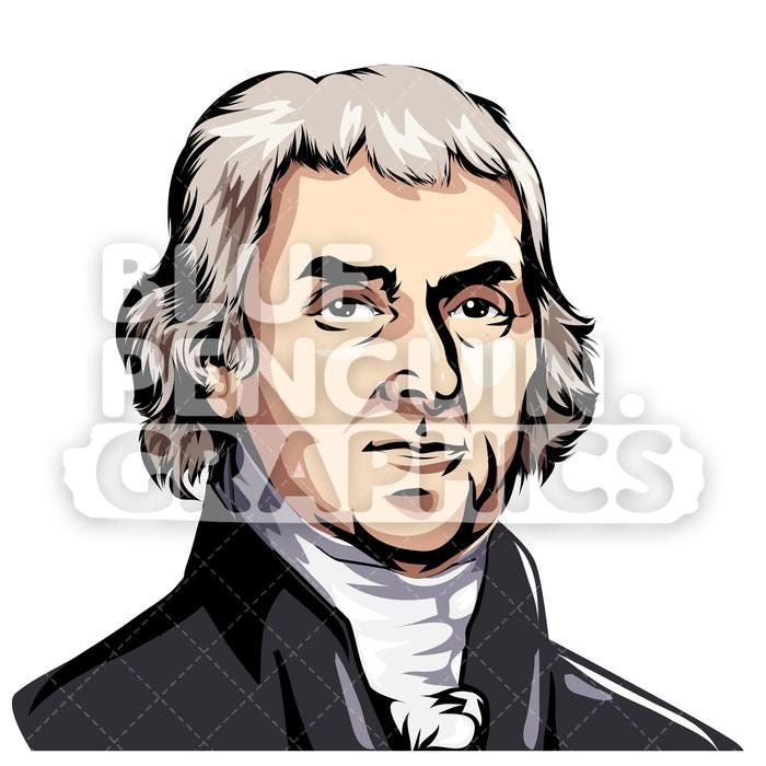 American President Thomas Jefferson Vector Clipart | Etsy