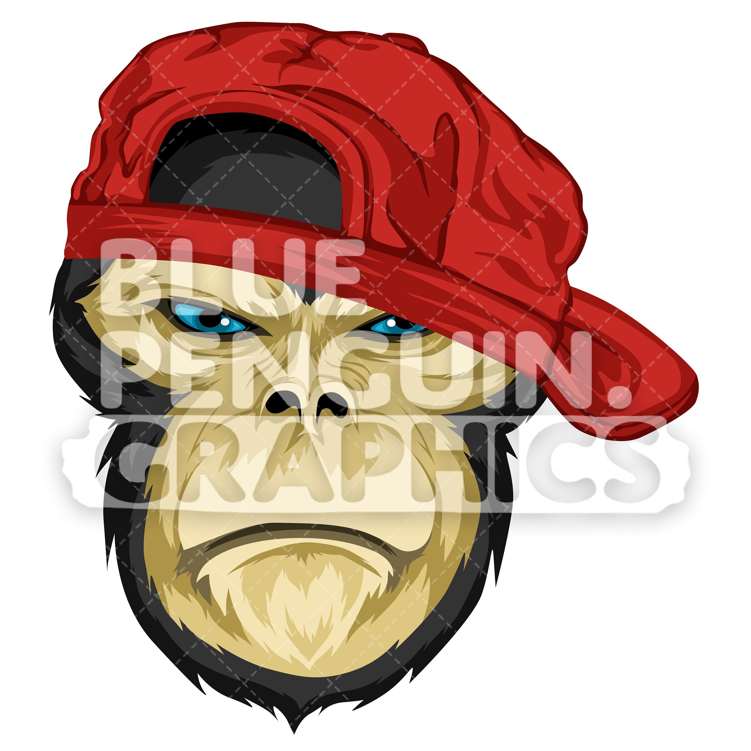 Cool Monkey With Angry Face and a Red 