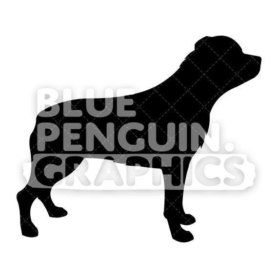 Rottweiler Silhouette Vektor Cartoon Clipart Transparent Etsy