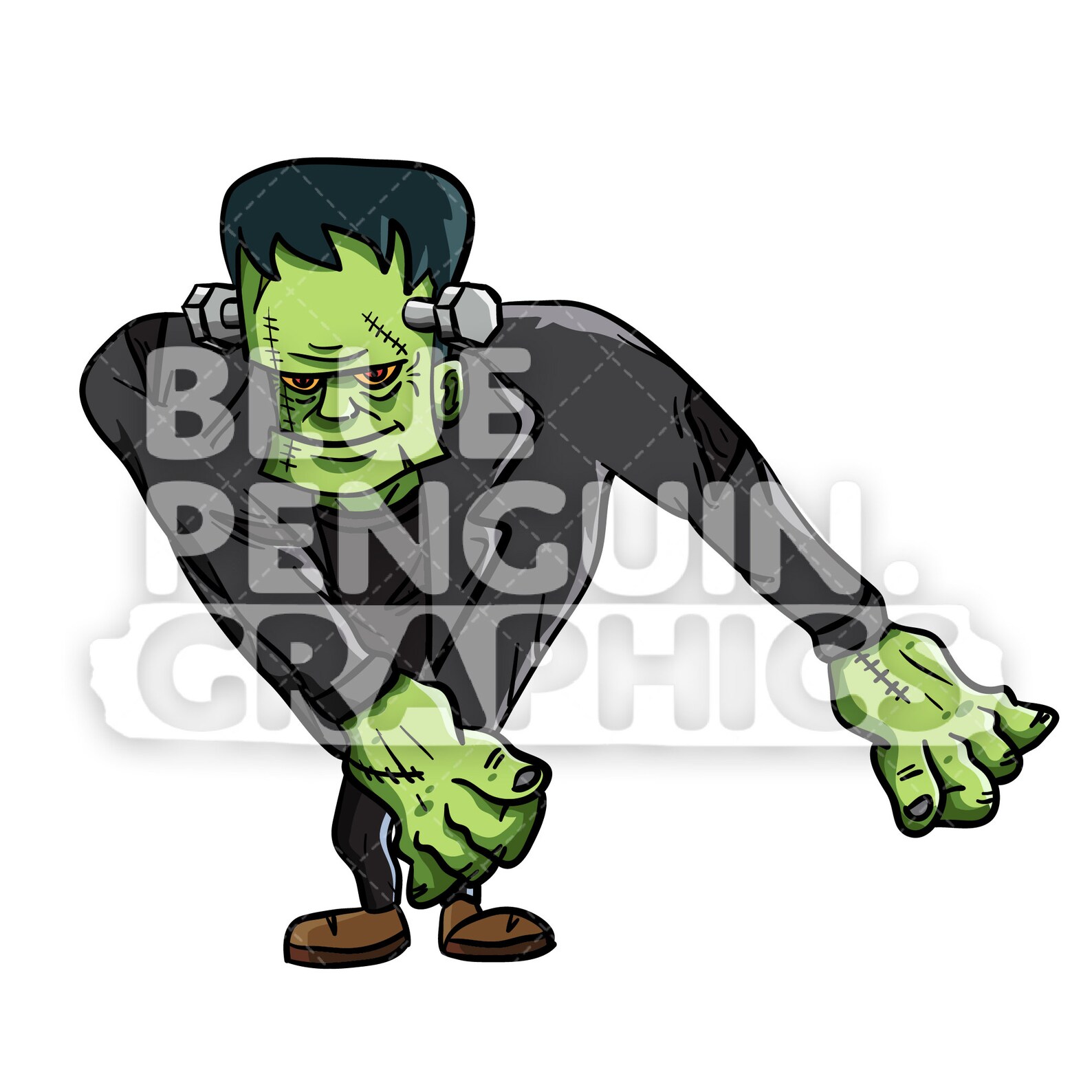 Frankenstein Floss Dance Vector Clipart Illustration Icon | Etsy