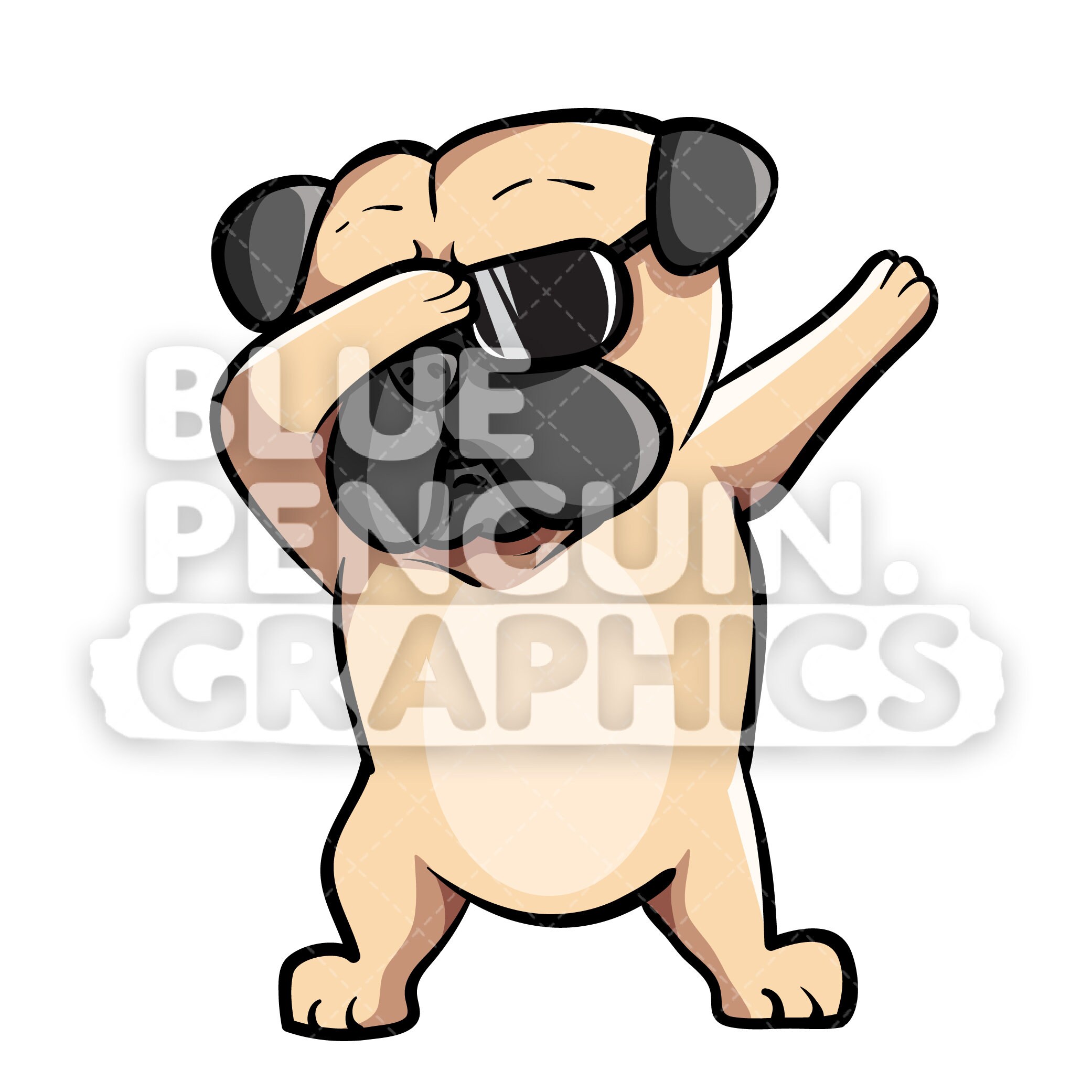 dog dabbing pug