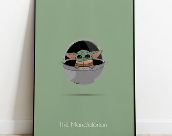 baby Yoda poster minimaliste the mandalorian