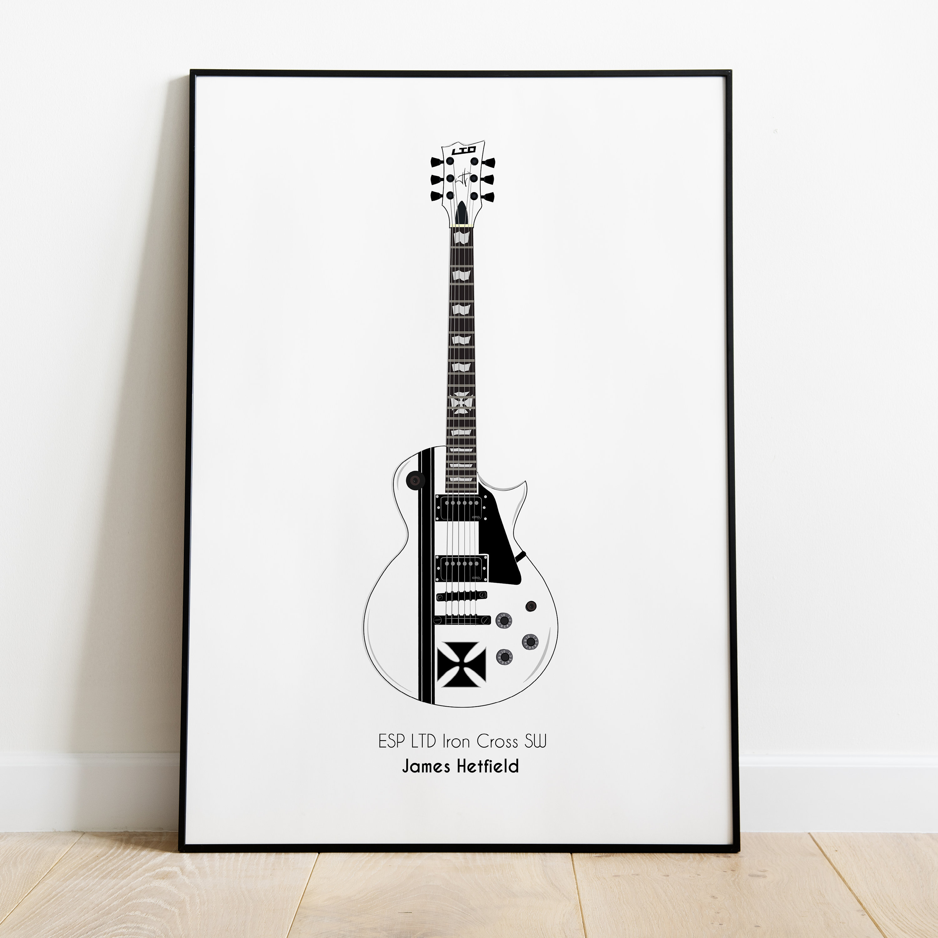 Poster Minimaliste de La Guitare Du Chanteur Metallica James Hetfield