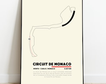 Minimalist poster Monaco F1 circuit